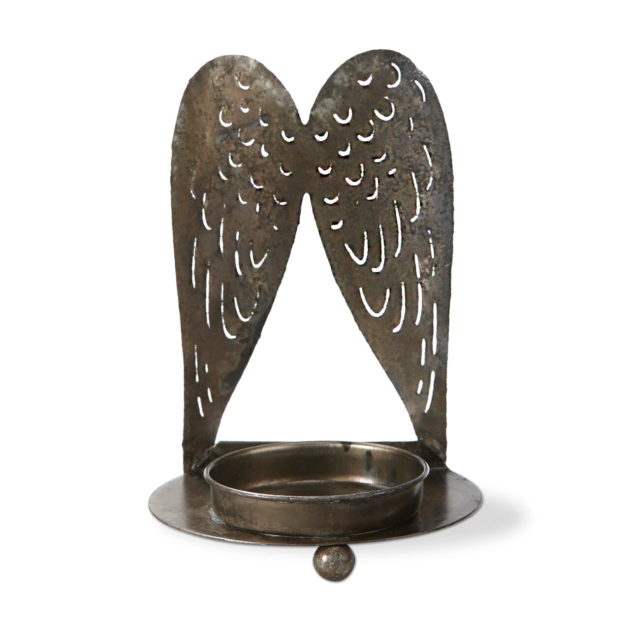 Angel Wings Tealight Holder - Antique Brass Gold Iron Candle Holder for Tealight & Votive Candles, 3.3" H x 2.6" L x 2.2" W